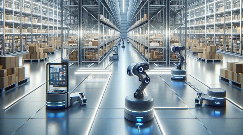 a robot in a warehouse