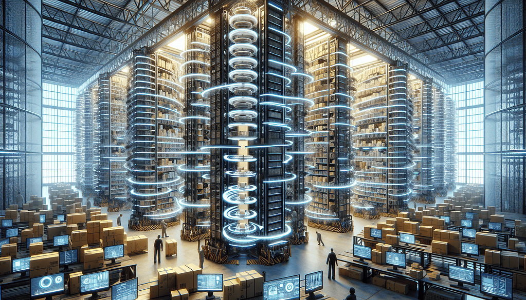 Vertical and horizontal carousels in warehouse layout