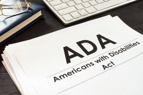 ADA paperword for a safe work environment or factory for employees in the facility or distribution centers