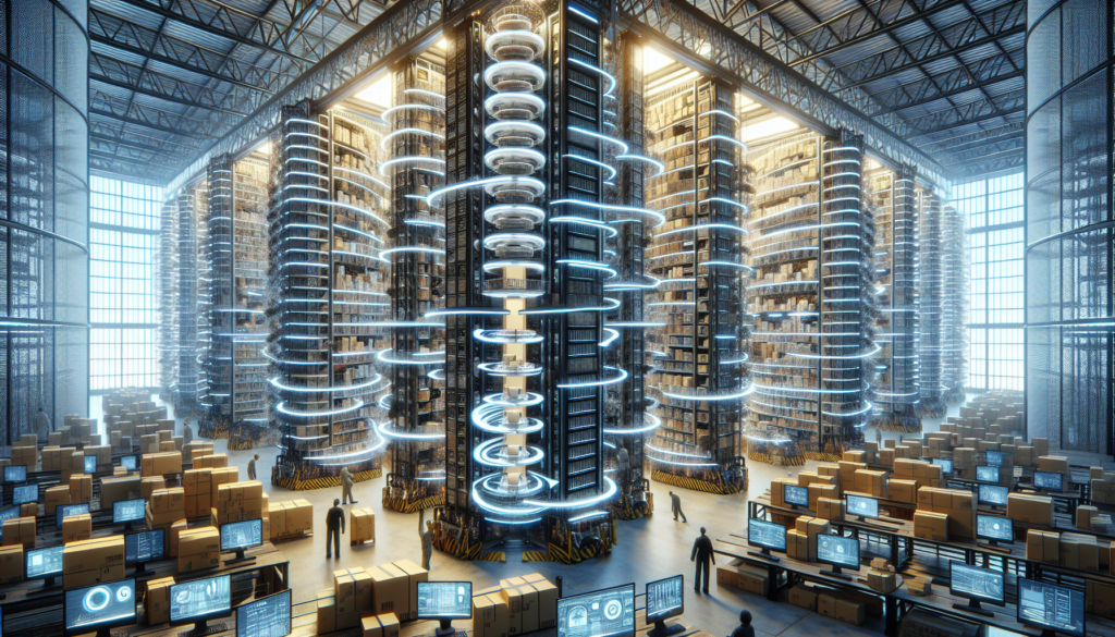 Vertical and horizontal carousels in warehouse layout