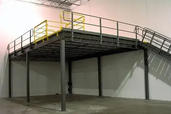 warehouse mezzanine system with available space