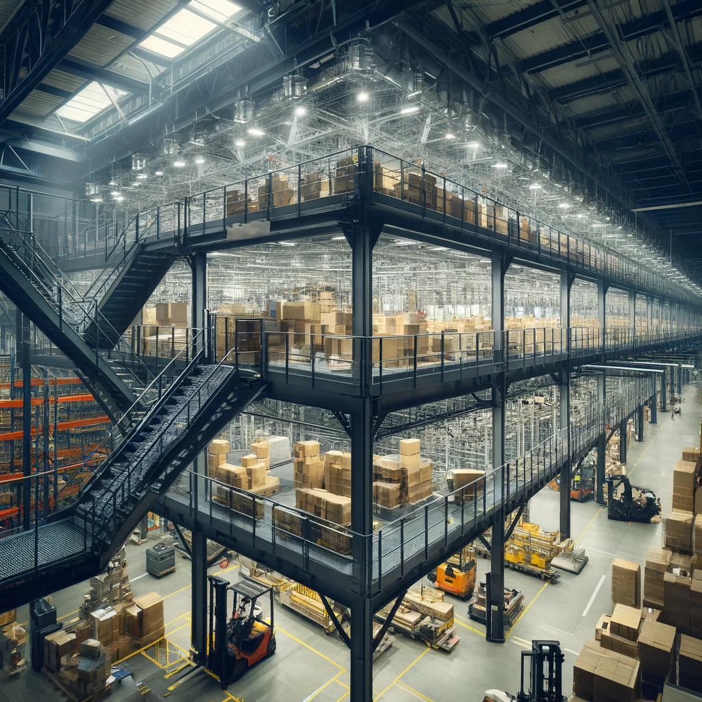 warehouse mezzanine systems, storage space for distribution centers