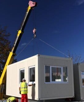moving warehouse offices into operation, windows and doors, factory built, move in facility