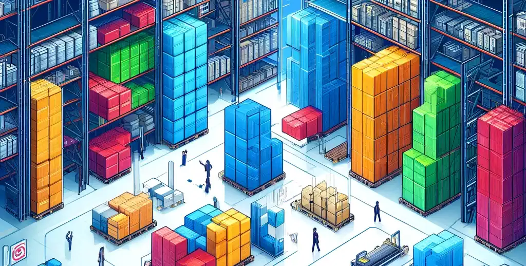 image showing a poor warehouse layout or floor plan for warehouse