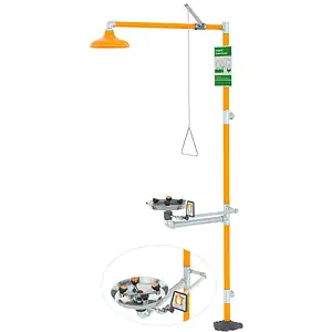 Combination eyewash and shower station for industrial use