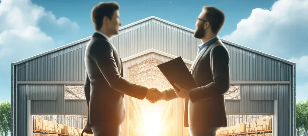 warehouse services partnership image with wire decking and frame depth pallet rack