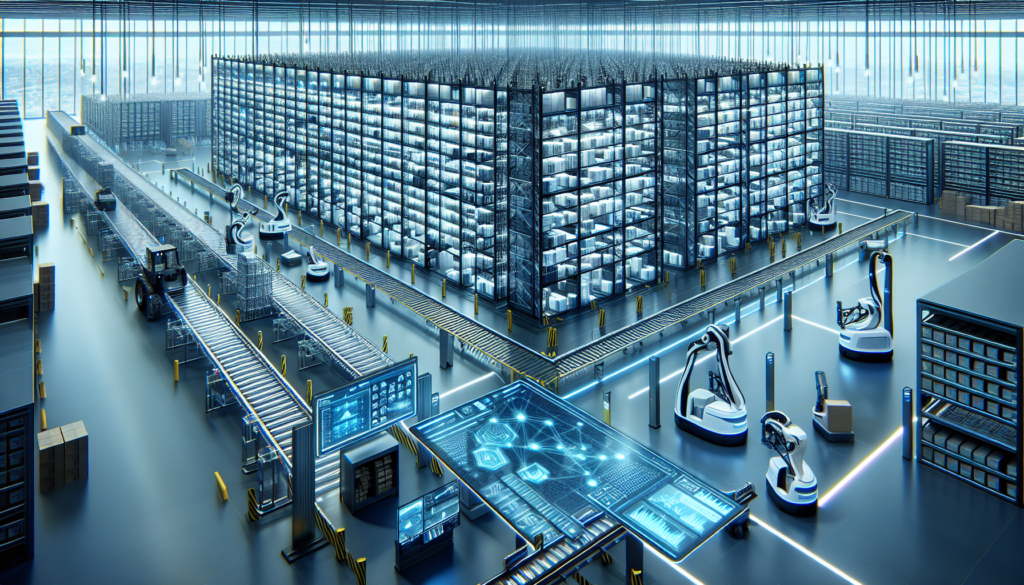 distribution centers using artificial intelligence in smart warehousing and supply chain processes, cost savings, futuristic warehouse