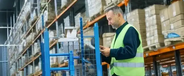 warehouse associate or warehouse worker unloading delivery trucks