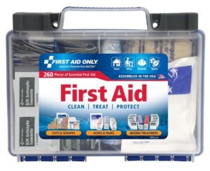 First Aid Only 91248 OSHA-Compliant First Aid Kit, All-Purpose 50-Person Emergency First Aid Kit for Business, Worksite, Home, and Car, 260 Pieces