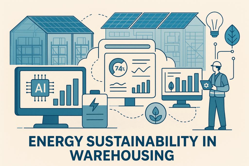 Energy sustainability in warehousing with AI-powered dashboards and renewable systems