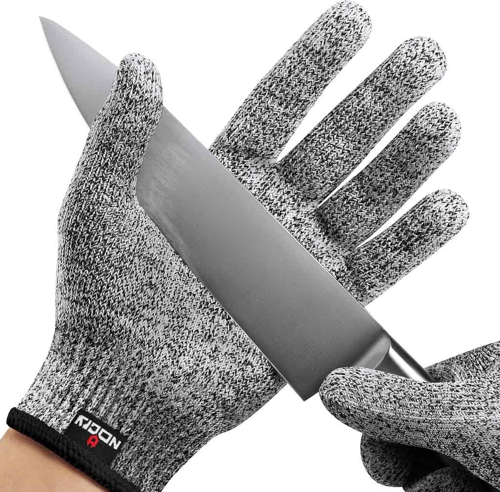 NoCry Premium Cut Resistant Gloves Food Grade — Level 5 Protection; Ambidextrous; Machine Washable; Superior Comfort and Dexterity; Lightweight