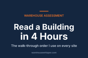 Warehouse assessment four-hour walk-through checklist.