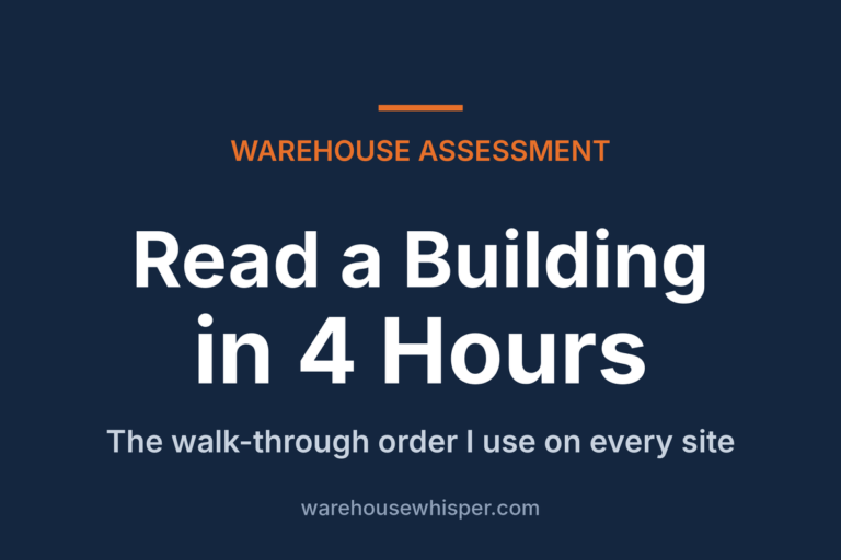 Warehouse assessment four-hour walk-through checklist.